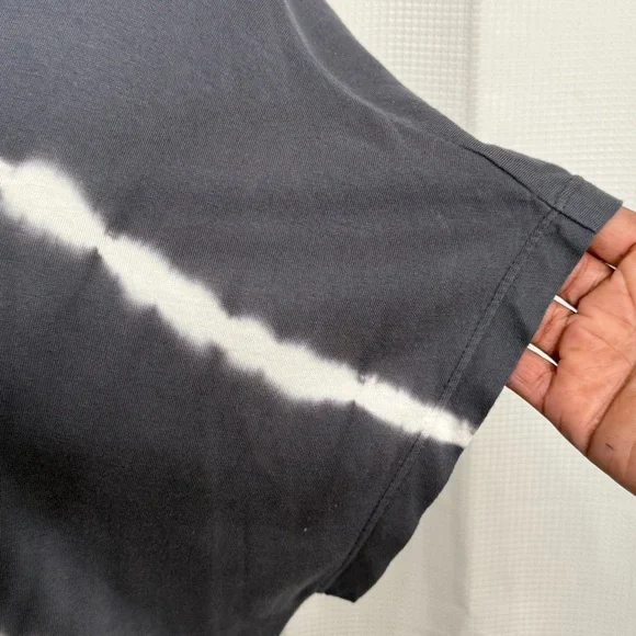 J. Jill Fit Tie Dye Knit Stripe Pattern Shirt Dress Dark Gray and White Colorway - Picture 4 of 9